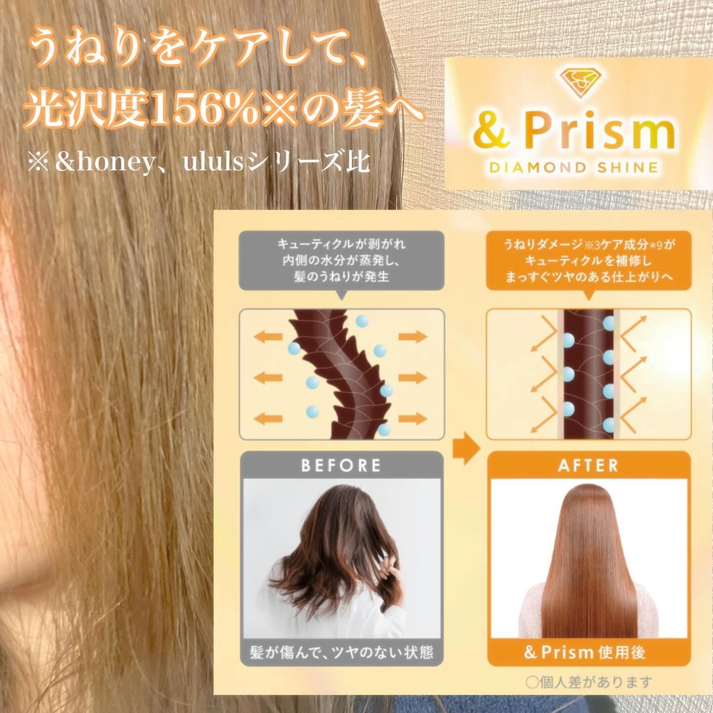 DIAMOND SHINE シャンプー/ヘアトリートメント/&Prism/市販シャンプーを使ったクチコミ(4枚目)