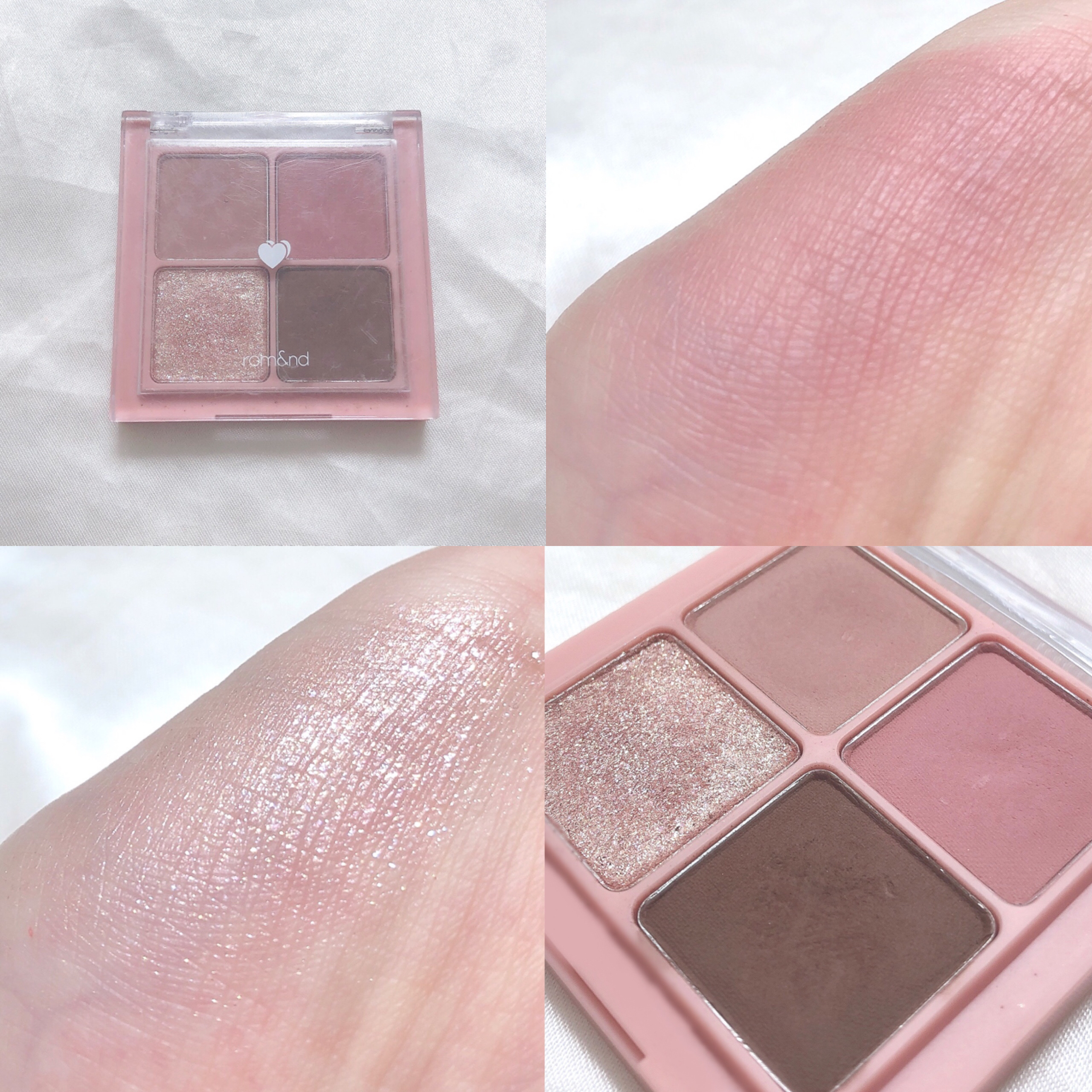 ベターザンアイズ 02 ドライローズ/rom&nd/アイシャドウパレットを使ったクチコミ（2枚目）