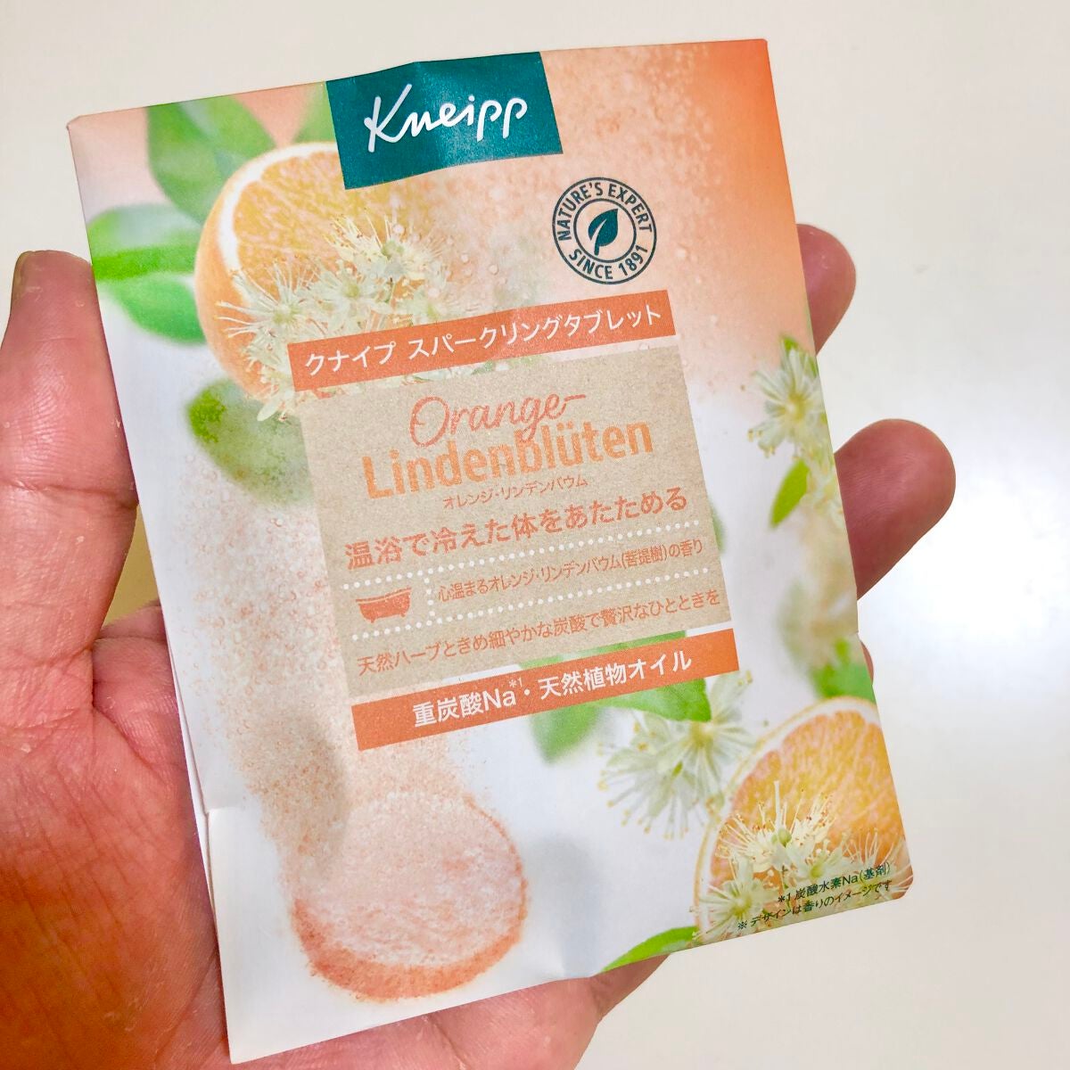クナイプ スパークリングタブレット オレンジ・リンデンバウム <菩提樹>の香り /クナイプ/炭酸系入浴剤を使ったクチコミ(1枚目)