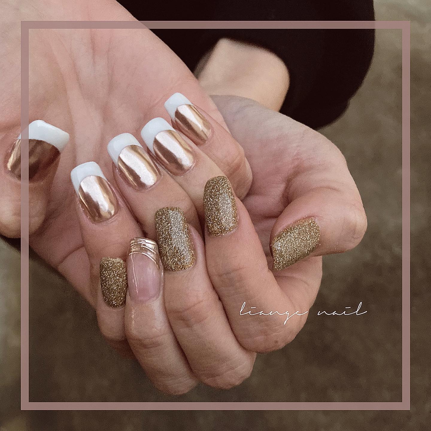 #リアンジェネイル,#柏ネイル,#ネイル,#ミラーネイル,#フラッシュネイル,#ラメネイルのネイルデザイン