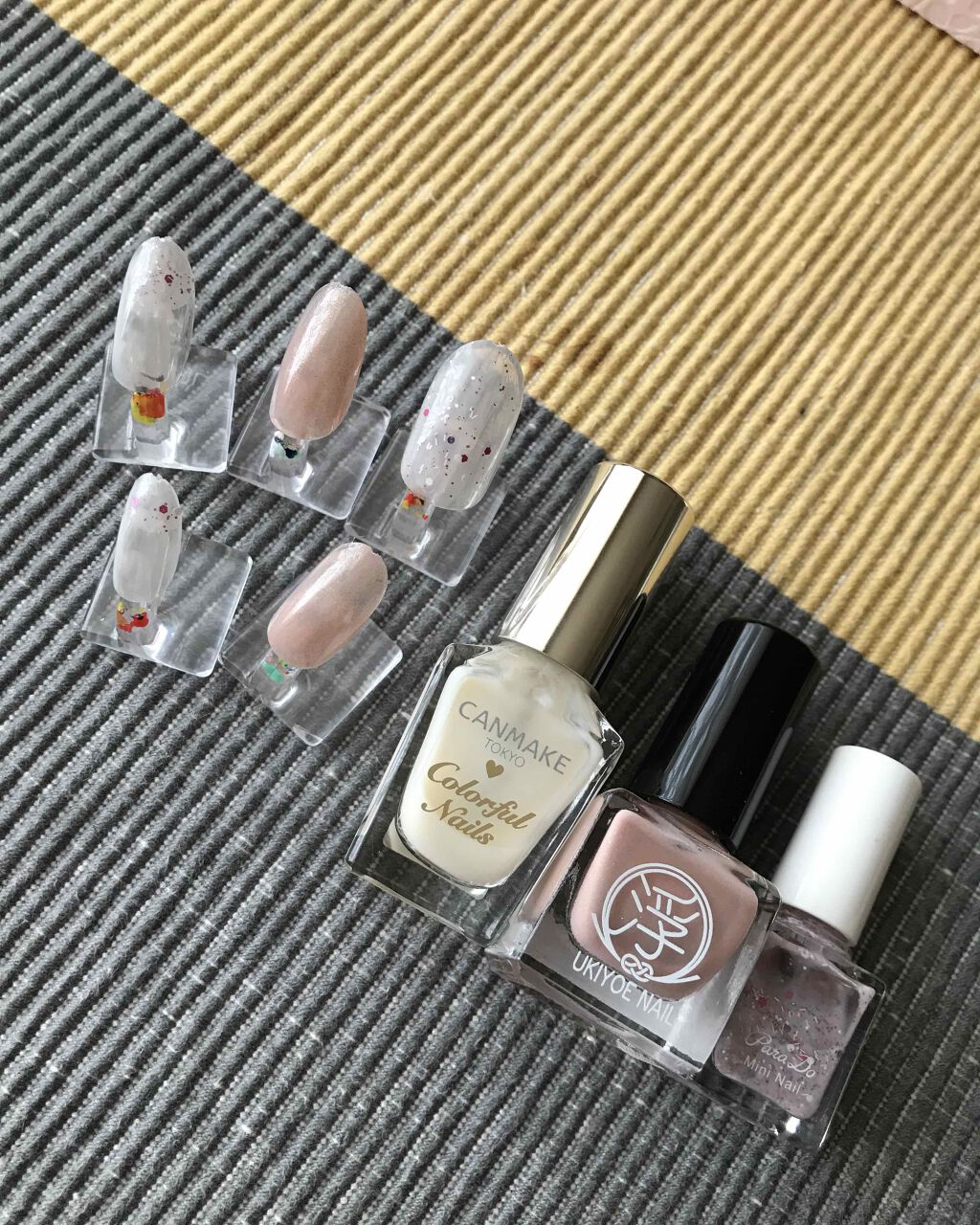 ラッシュ 浮世絵のクチコミ「透明感ネイル☘️
キャンメイク カラフルネイルズN29
浮世絵ネイル 桜
パラドゥ ミニネイル.....」（1枚目）