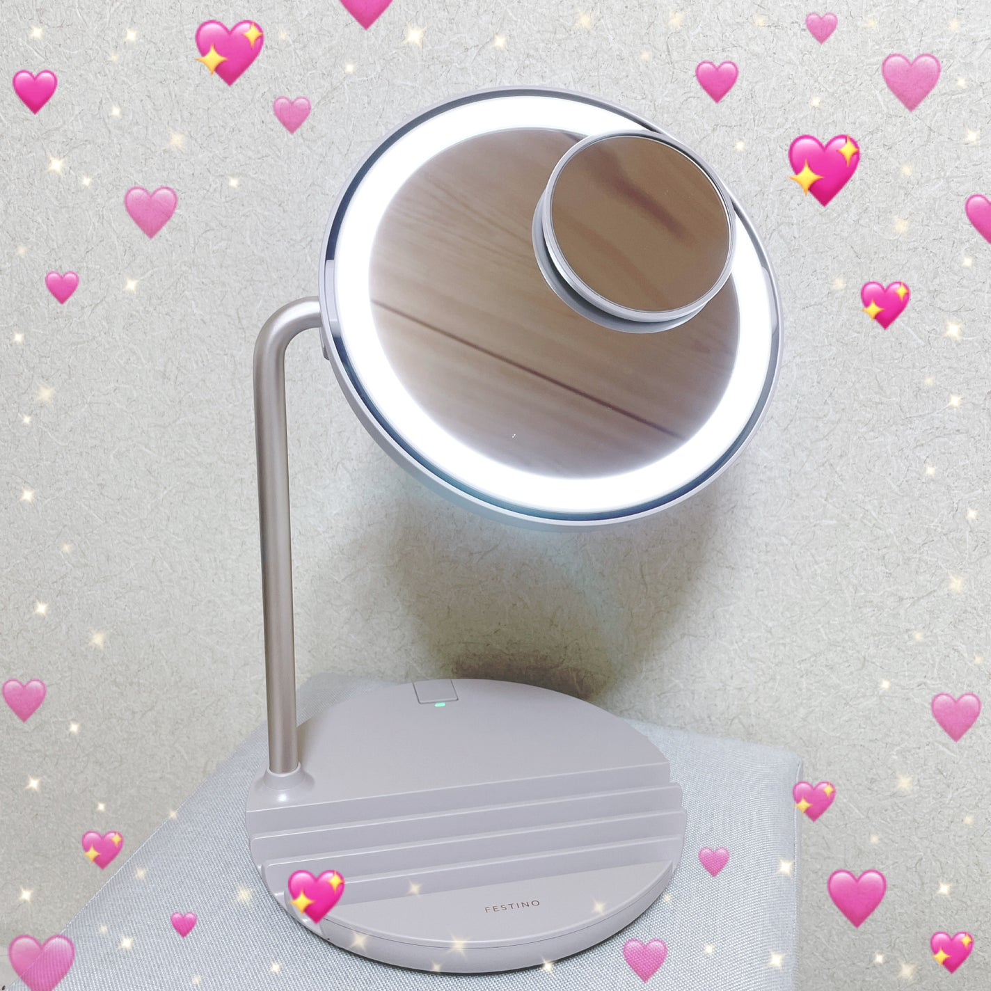 充電式LEDファンミラー/FESTINO/その他化粧小物を使ったクチコミ(4枚目)