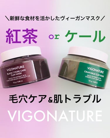 VIGONATURE ブラックティーポアクレイマスク のクチコミ「こんにちは😌

@vigonature
@vigonature.jp 

自然から得た新鮮な食.....」（1枚目）
