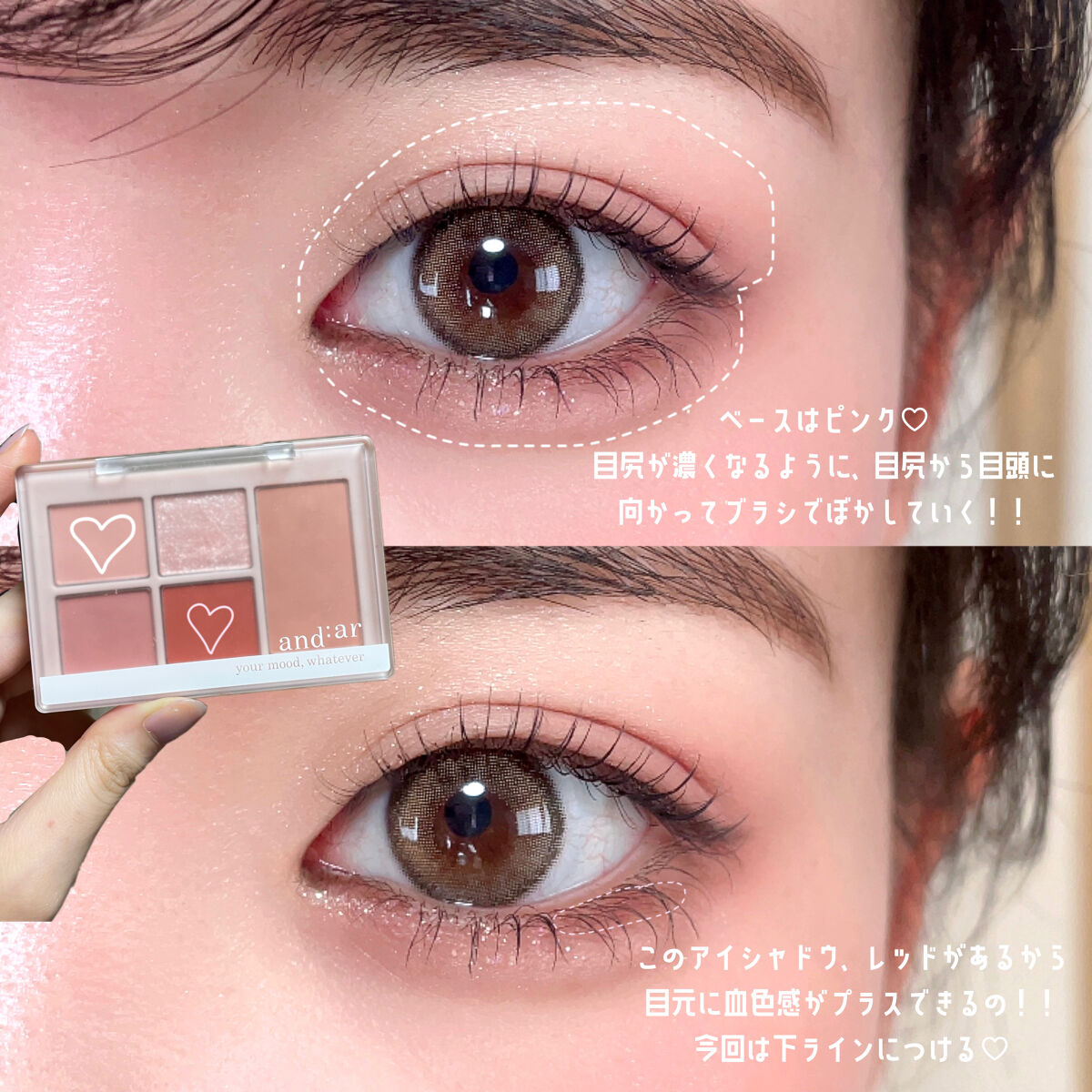マルチカラーパレット ディアレッド/and:ar/マルチパレットを使ったクチコミ（2枚目）