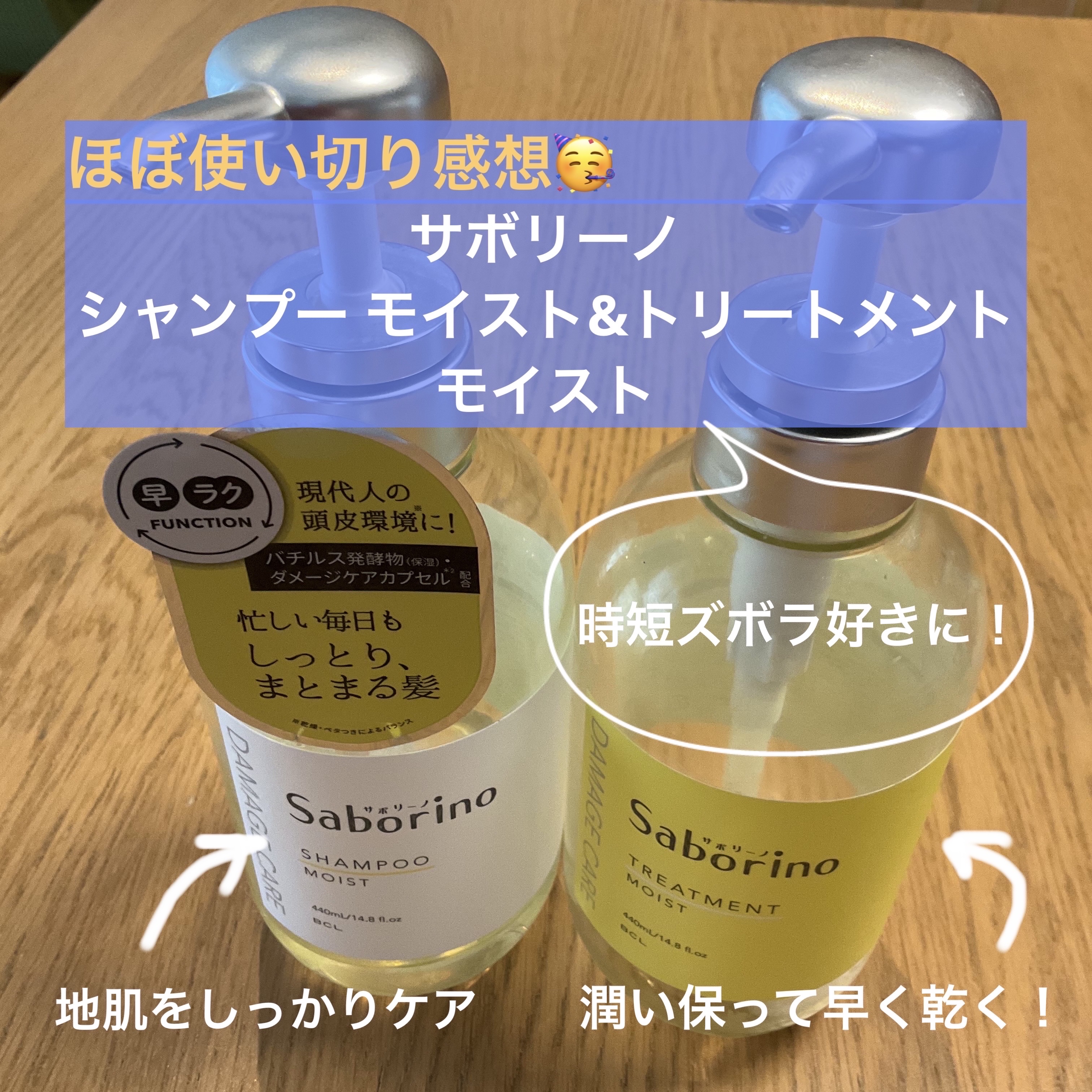 ハヤラクシャンプー モイスト/トリートメント モイスト/サボリーノ/市販シャンプーを使ったクチコミ（1枚目）