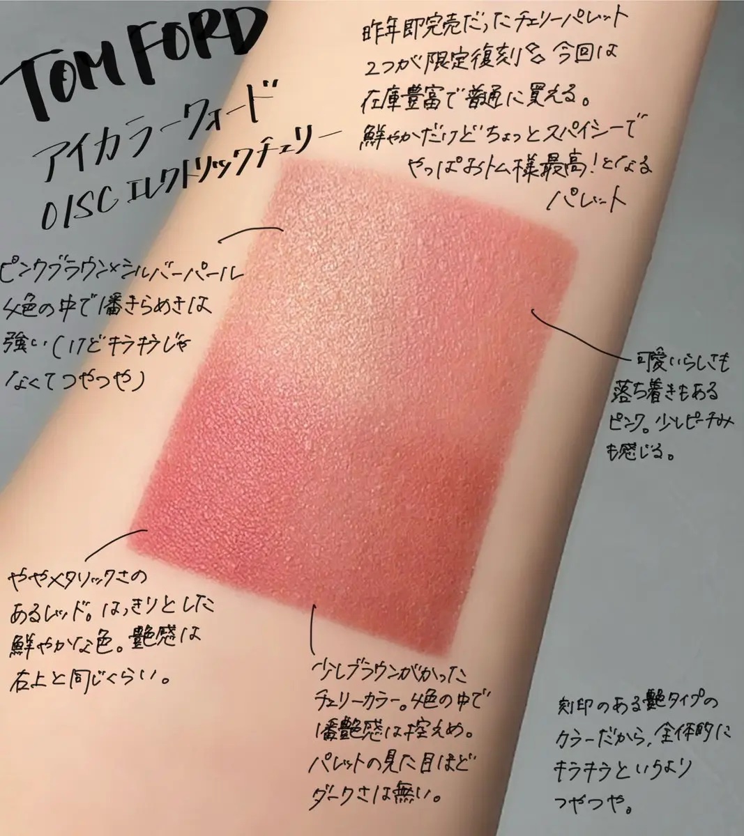 アイ カラー クォード 01SC エレクトリック チェリー (限定色)/TOM FORD BEAUTY/アイシャドウパレットを使ったクチコミ（1枚目）