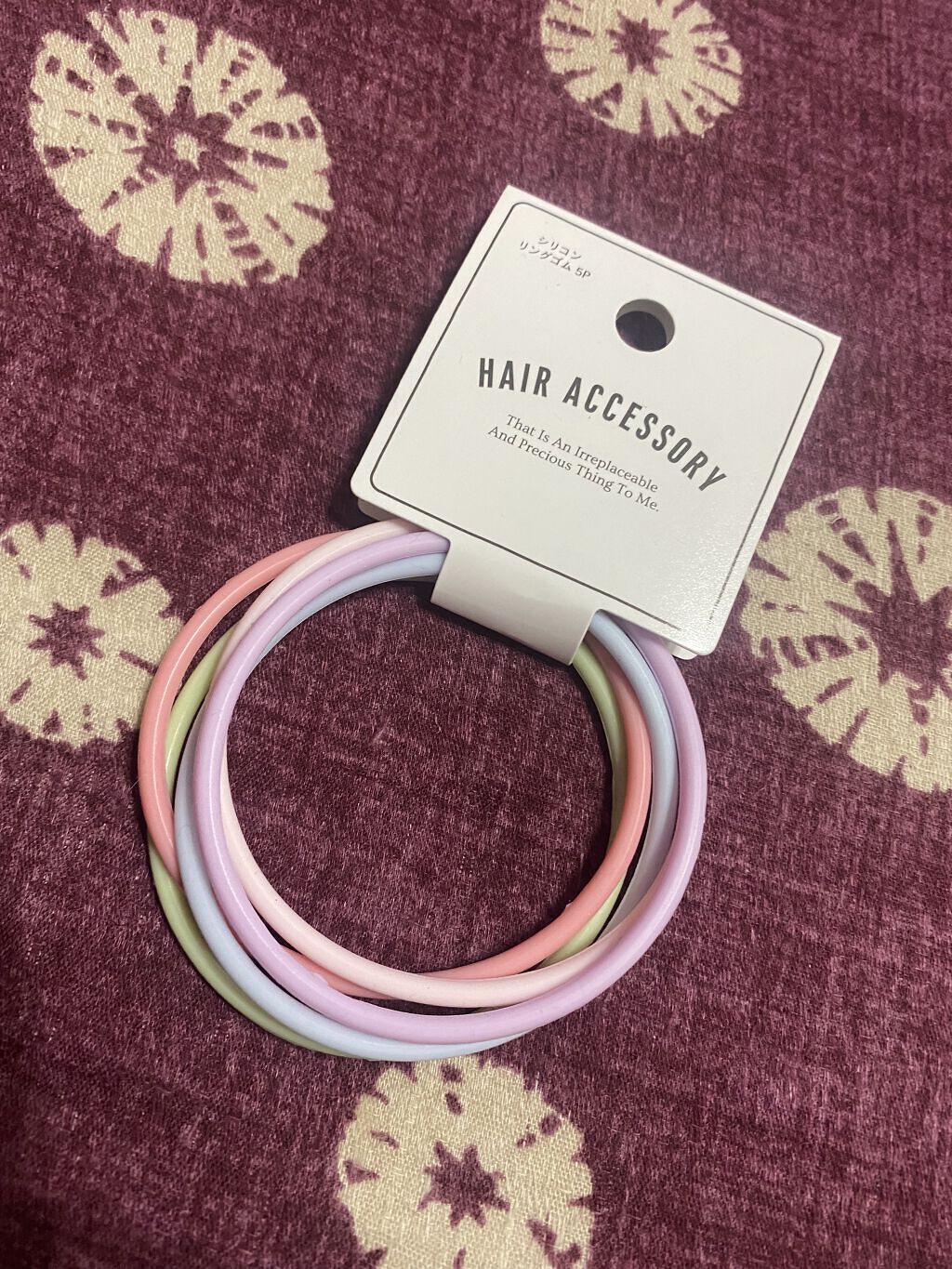 シリコンリングゴム5P/セリア/ヘアアクセサリーを使ったクチコミ（1枚目）