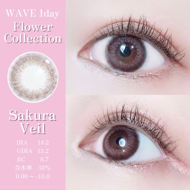 WAVEワンデー UV リング プラス フラワーコレクション sakura veil/WAVE/ワンデー（１DAY）カラコンの画像