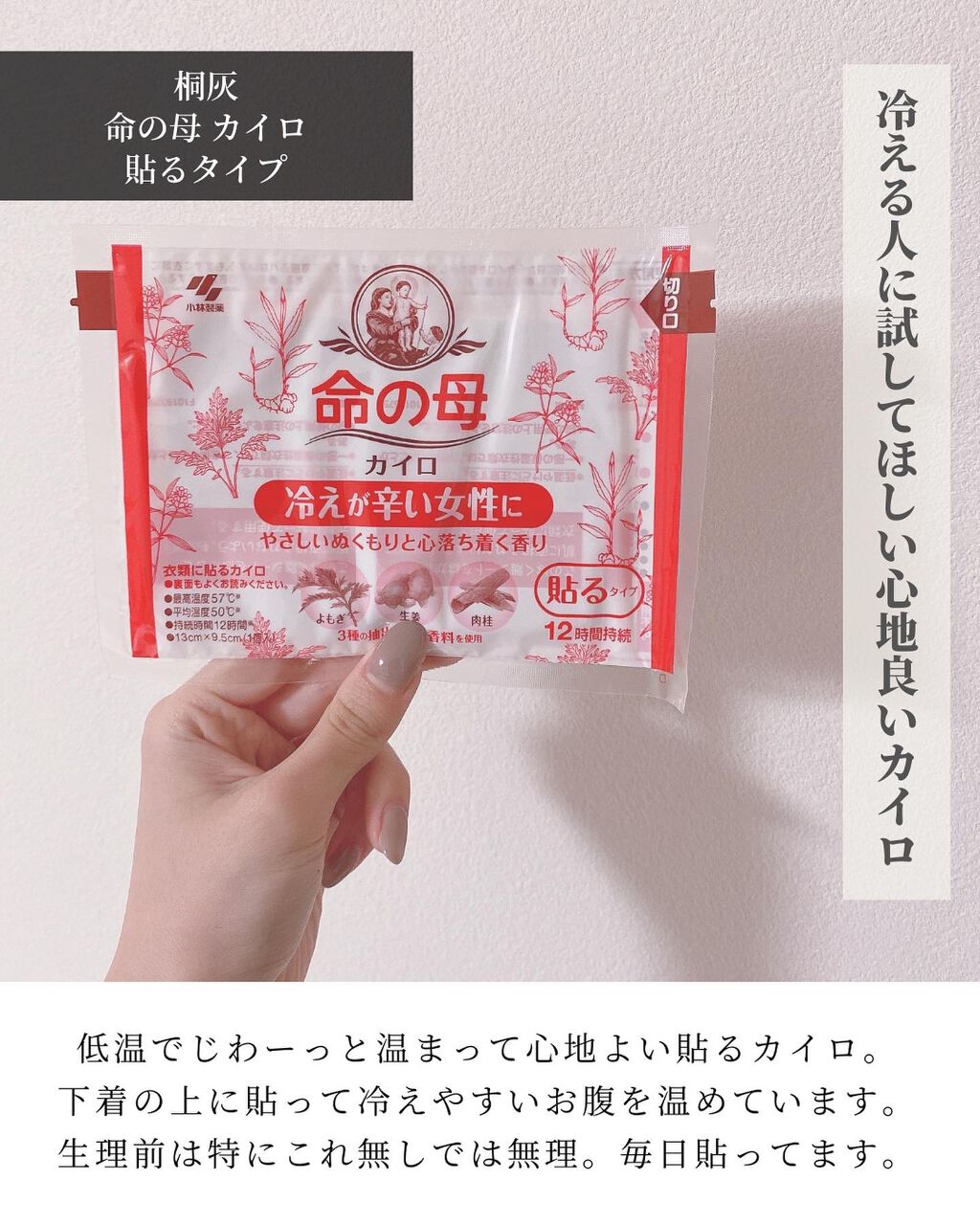 試してみた 命の母 貼るタイプカイロ 桐灰化学 Lips 試してみた 命の母 貼るタイプカイロ 桐灰化学 Lips