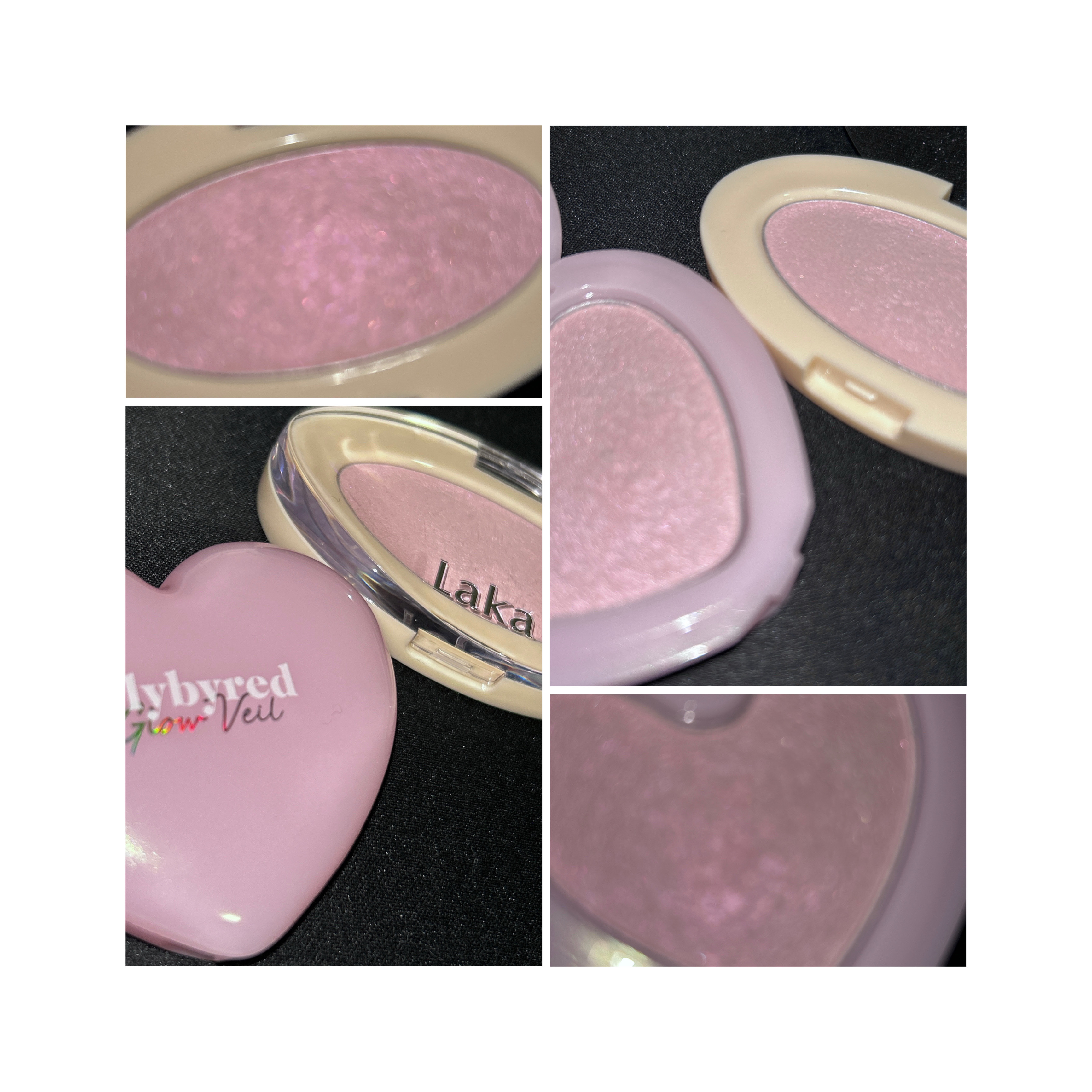 【使った商品】
🩷Laka ドリームビームハイライター 02ピンクビーム
💗lilybyred ラブビーム グロウベール 02 ホーリービーム

【色味】
どちらもハイライトとしてはかなりピンク。
チークみたいに塗ったとこがピンクになる
