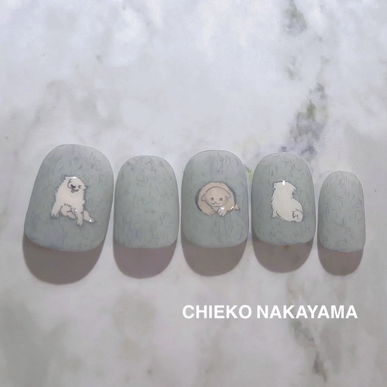 なかやまちえこ on LIPS 「お江戸わんちゃん🐶365日ネイル339日めわんちゃんは手描きで..」(1枚目)