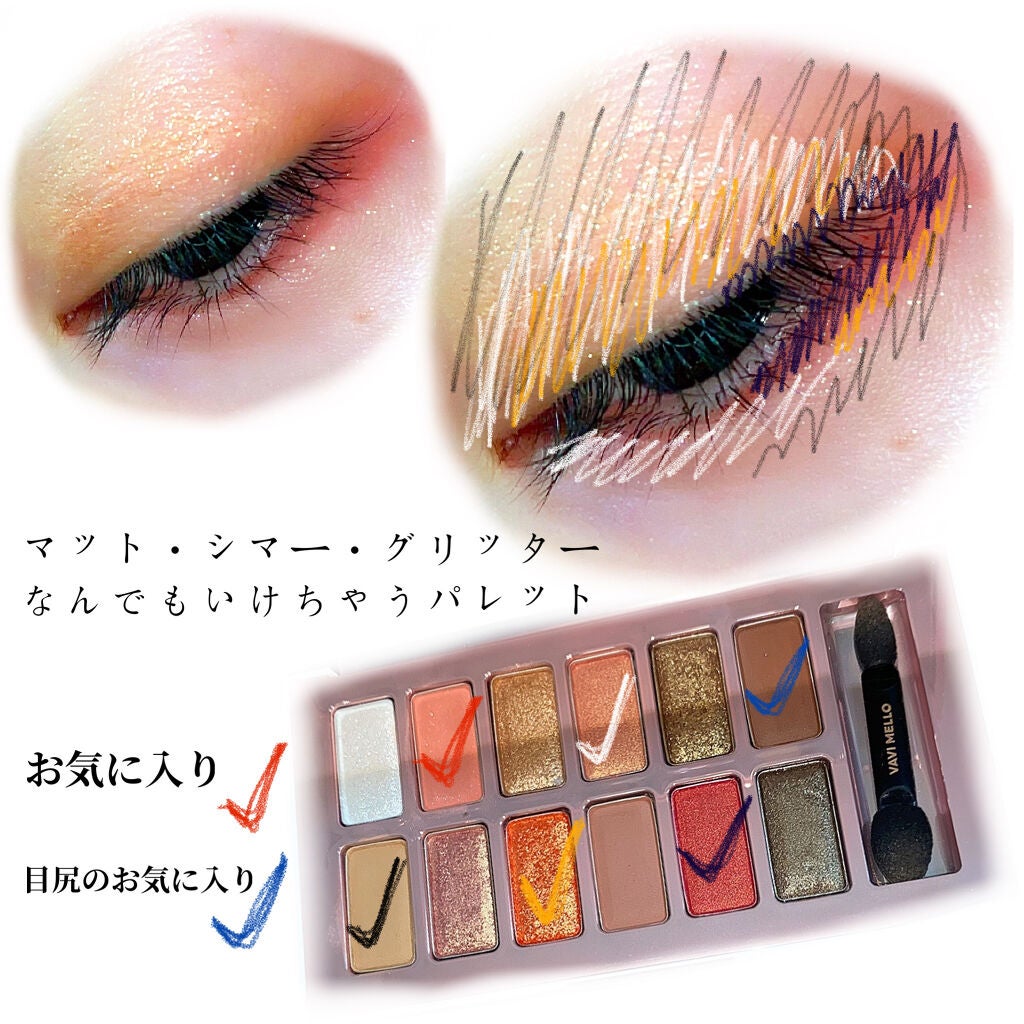 バレンタインボックス2 ピーチパレット/VAVI MELLO/アイシャドウパレットを使ったクチコミ(3枚目)