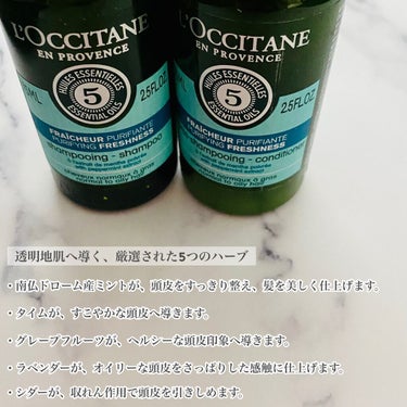 ファイブハーブス ピュアフレッシュネス シャンプー／コンディショナー/L'OCCITANE/シャンプー・コンディショナーを使ったクチコミ（3枚目）