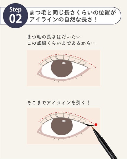 サキ🌷垢抜け初心者メイク on LIPS 「アイラインの長さの決め方👀✍🏻☆メイクの基礎知識、自分に合った..」(7枚目)