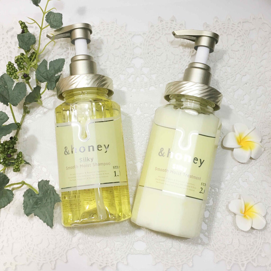 シルキー スムースモイスチャー シャンプー 1.0/ヘアトリートメント 2.0/&honey/市販シャンプーを使ったクチコミ(1枚目)