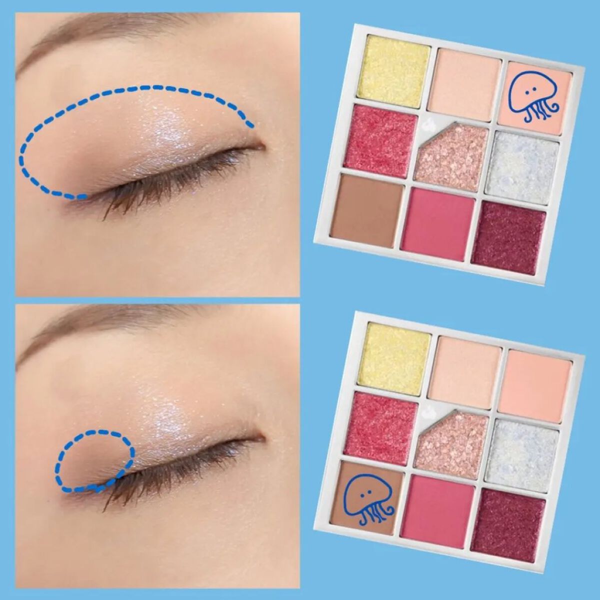 グリッターペディアアイパレット N°7 オールオブピーチエード/unleashia/アイシャドウパレットを使ったクチコミ（3枚目）