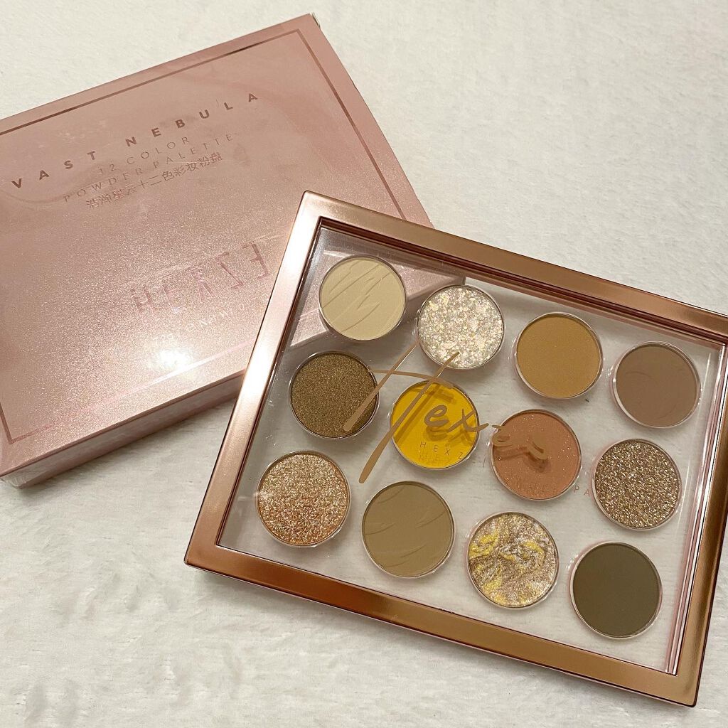 Hexze 12色 アイシャドウパレット プロアイ パレット アイプランナーパレット メイクパレット 高発色/HEXZE（ヘックスゼ）/アイシャドウパレットを使ったクチコミ（2枚目）