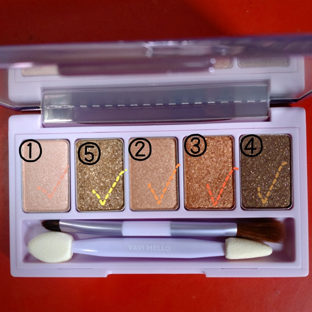 シャイニーアイパレットチャームブラウン/VAVI MELLO/アイシャドウパレットを使ったクチコミ(2枚目)