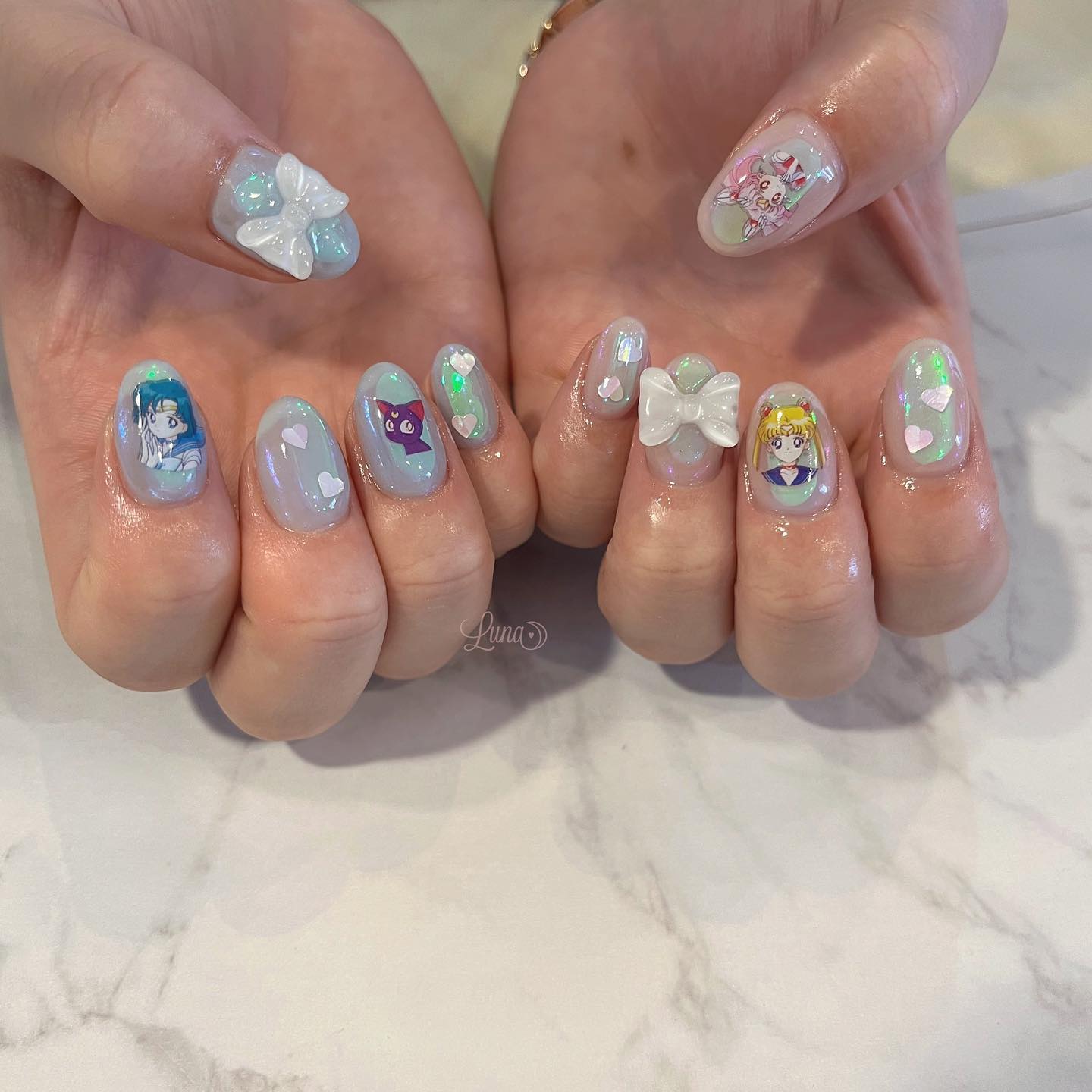 #ジェルネイル,#ワンカラーネイル,#ニュアンスネイル,#うるうるネイル,#ちゅるんネイル,#シンプルネイル,#パーツネイル,#透け感ネイル,#クリアネイル,#ぷっくりネイル,#ちぐはぐネイル,#韓国ネイル,#きらきらネイル,#うるつやネイル,#フレンチガーリーネイル,#ブルーネイル,#ミラーネイル,#セーラームーンネイルのネイルデザイン