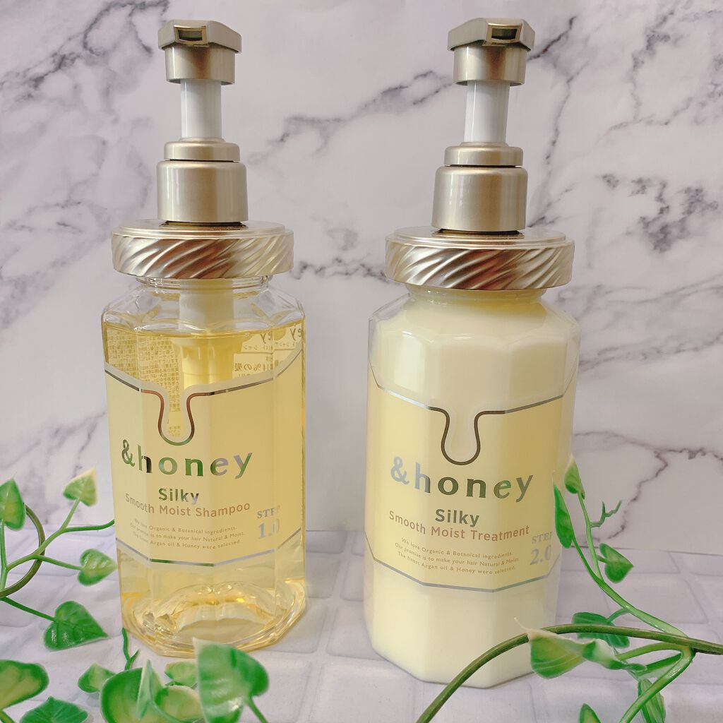 シルキー スムースモイスチャー シャンプー 1.0/ヘアトリートメント 2.0/&honey/市販シャンプーを使ったクチコミ(1枚目)