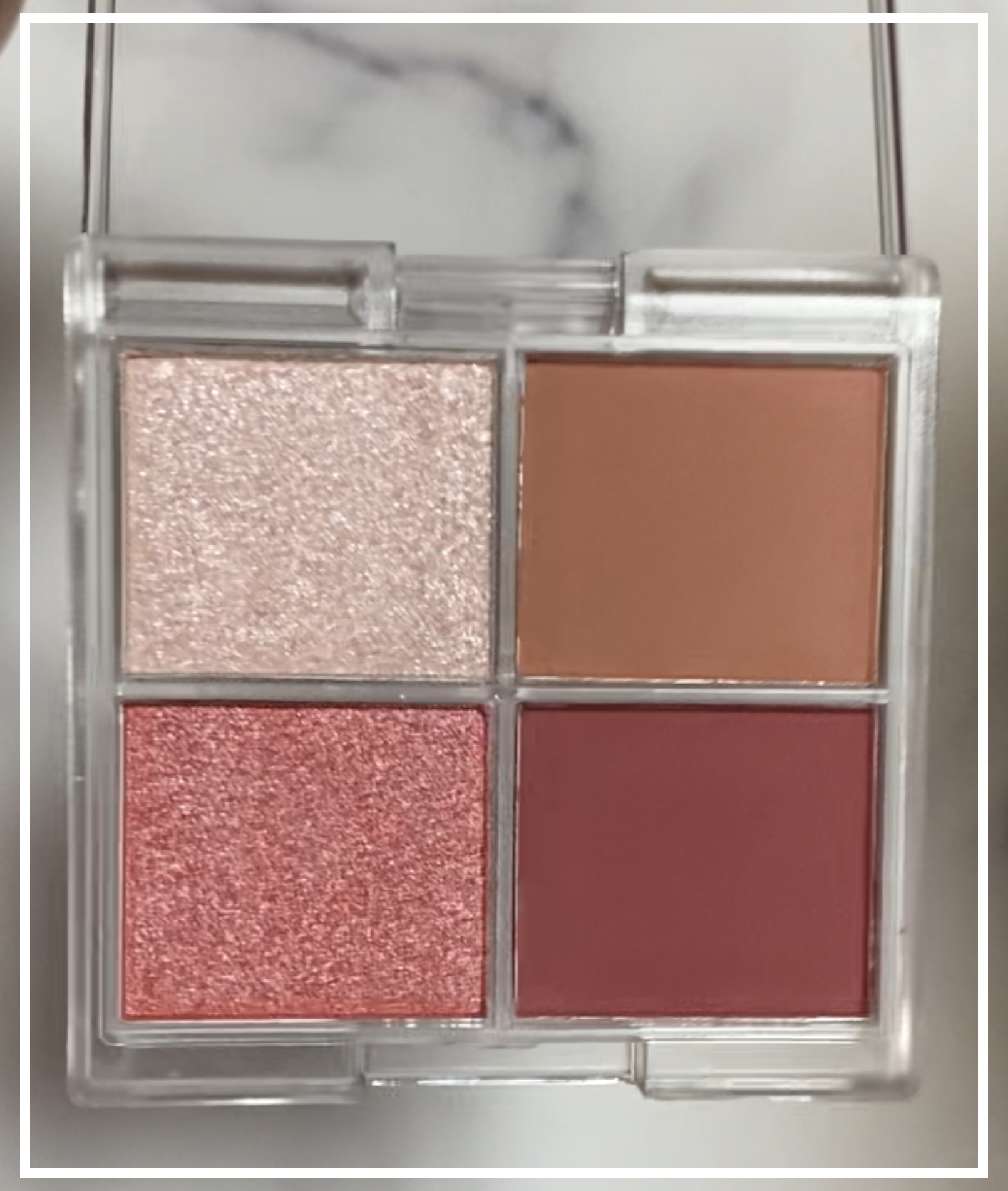 チアミーカラー 4色アイシャドウパレット/セリア/パウダーアイシャドウを使ったクチコミ（2枚目）