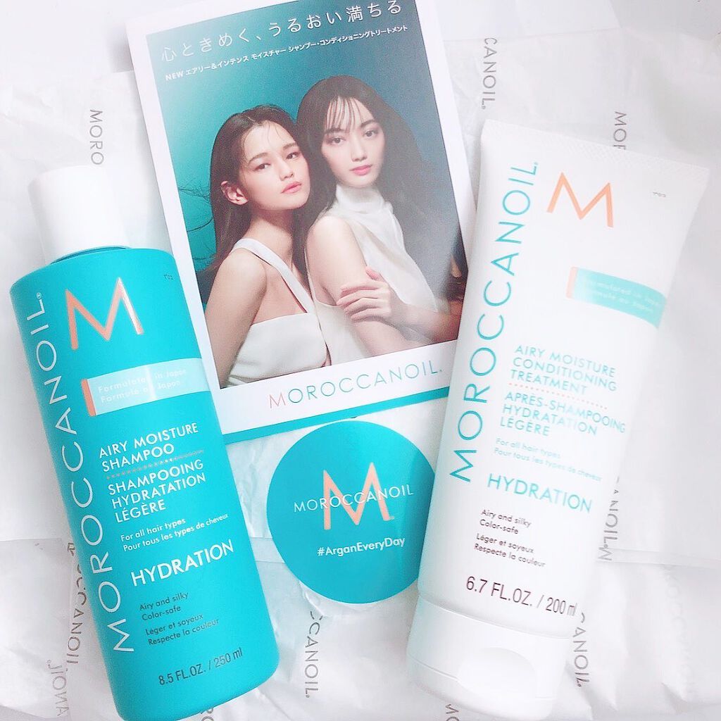 エアリーモイスチャー シャンプー／コンディショニングトリートメント/モロッカンオイル/サロンシャンプーを使ったクチコミ（1枚目）