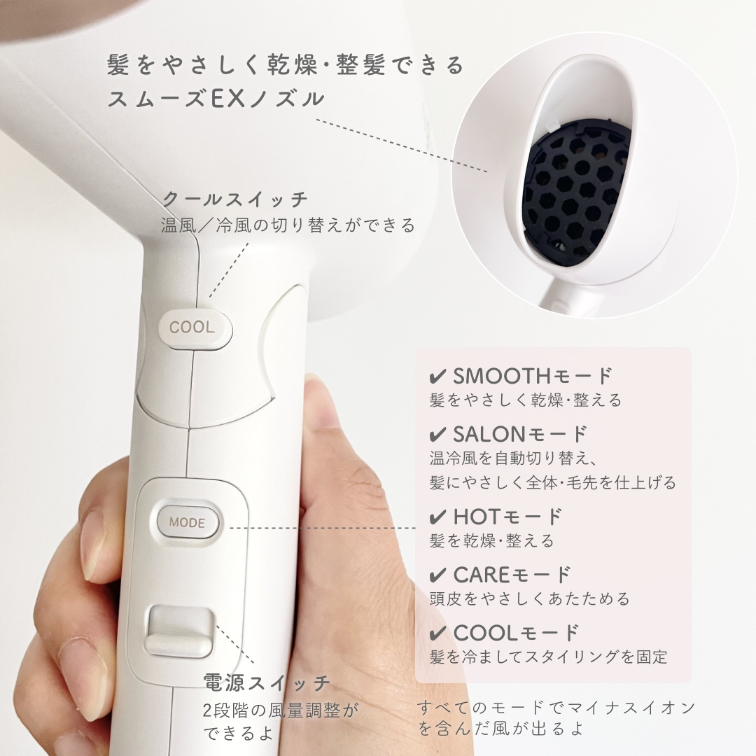 プリヴィレージュ　モッズ・ヘアドライヤー スムーズEX（MHD-1263）/mod's hair/ドライヤーを使ったクチコミ（3枚目）