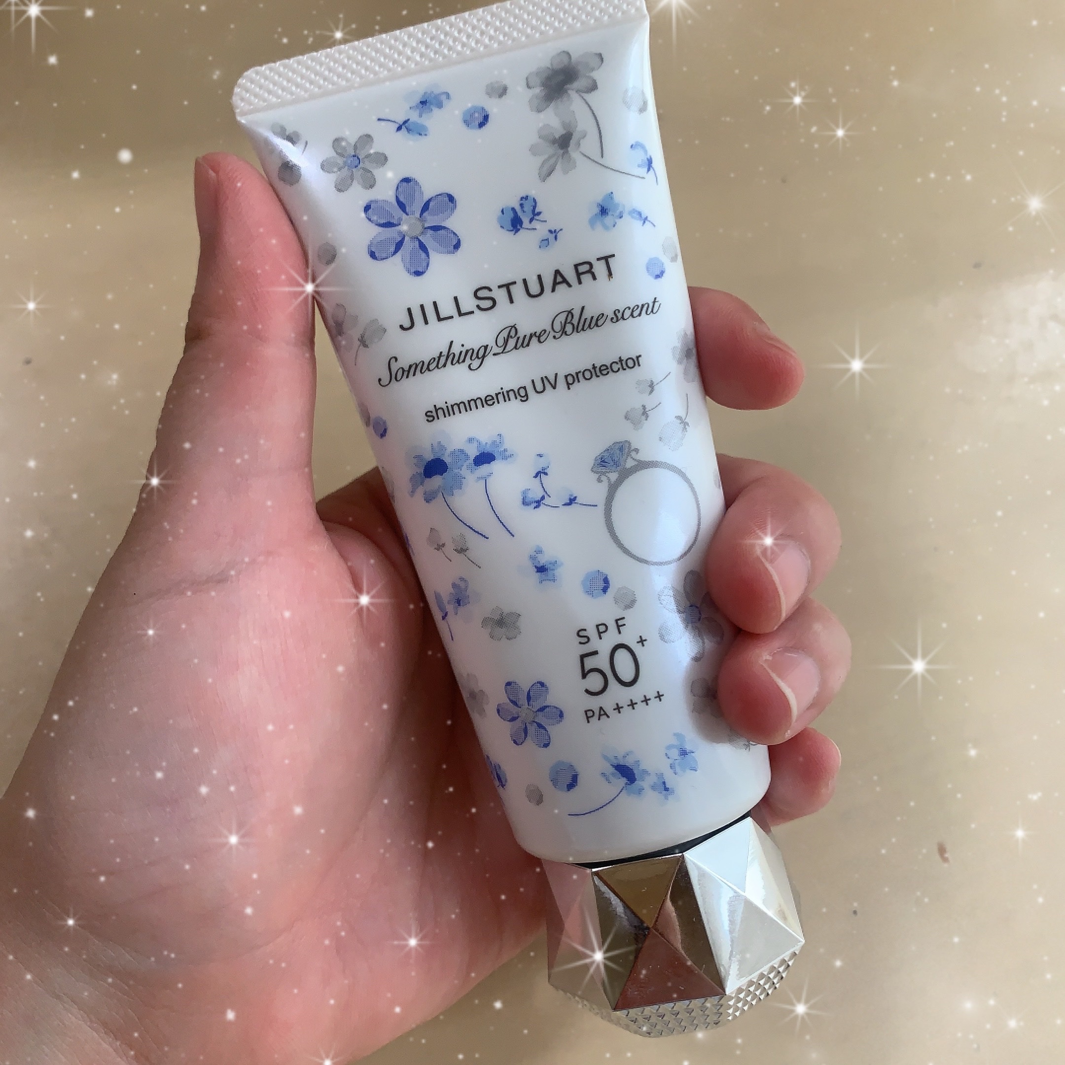 サムシングピュアブルー セント　シマリング UVプロテクター 60g/JILL STUART/日焼け止めジェルを使ったクチコミ（1枚目）