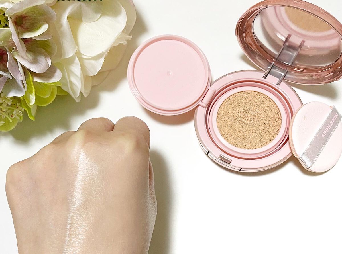 ハイパーカバーフィットクッション ピンク(桜エディション)/APRILSKIN/クッションファンデーションを使ったクチコミ(5枚目)