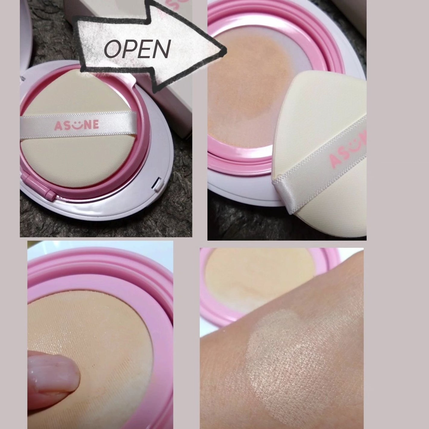 デューイーメッシュファンデーション/ASUNE /クッションファンデーションを使ったクチコミ(2枚目)