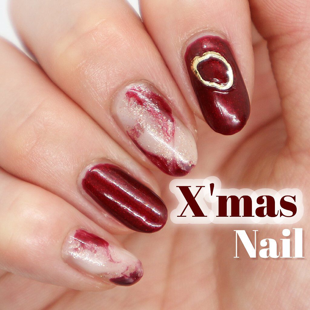 #めるすネイル,#クリスマスネイル,#セルフネイルのネイルデザイン