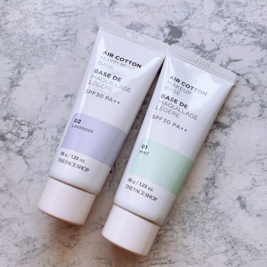 THE FACE SHOP エアコットンメイクアップベースのクチコミ「THE FACE SHOP
▫️エアコットンメイクアップベース
      
プチプラで買える.....」（1枚目）