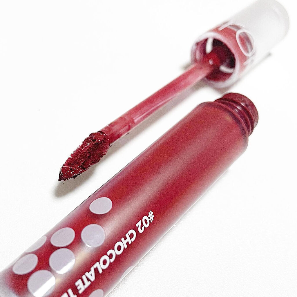 ミルクティーベルベットティント 02 チョコレートティー/rom&nd/リップティントを使ったクチコミ（3枚目）