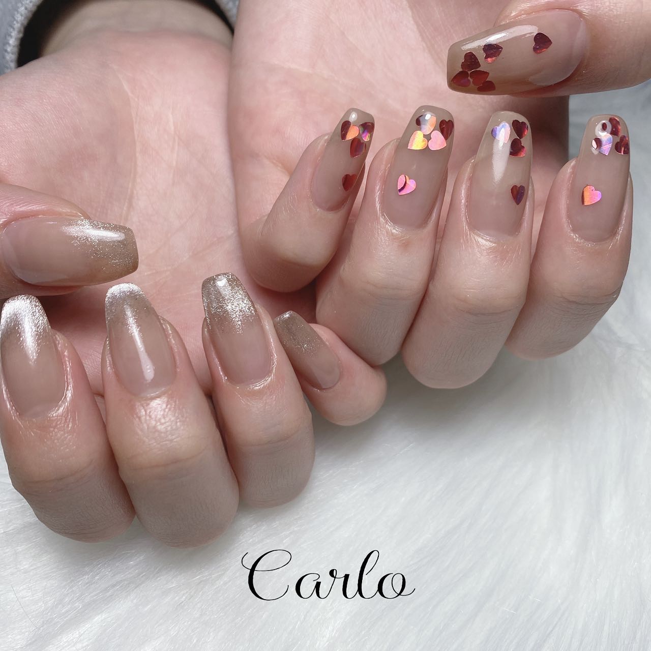 YUKA on LIPS 「【マグネット×ハートホロネイル】所沢市ネイルサロン|Carlo..」(2枚目)