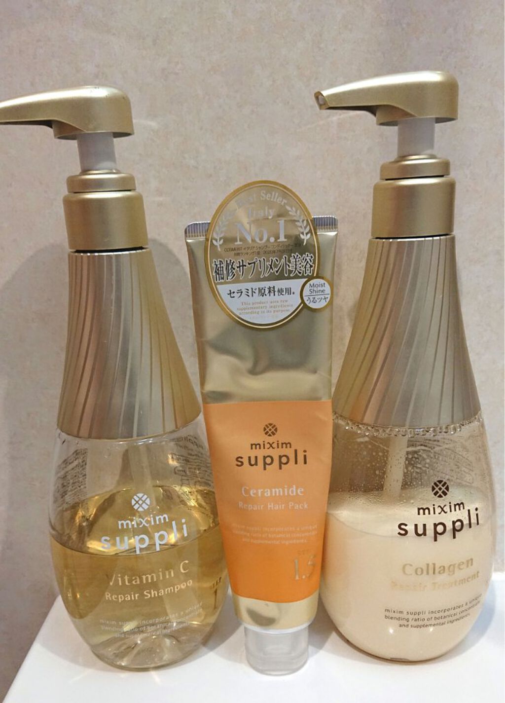 ビタミン リペアシャンプー／コラーゲン リペアヘアトリートメント/mixim suppli/市販シャンプーを使ったクチコミ（1枚目）