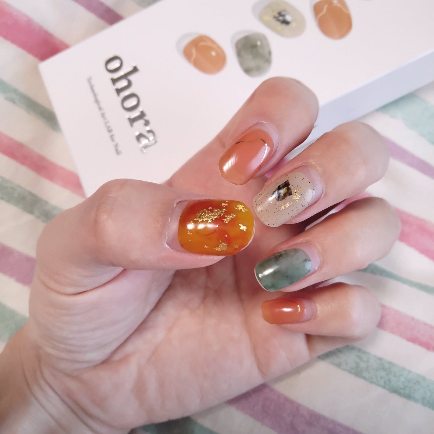 セミキュアジェルネイル(ハンド)/ohora/ネイルシールを使ったクチコミ(8枚目)