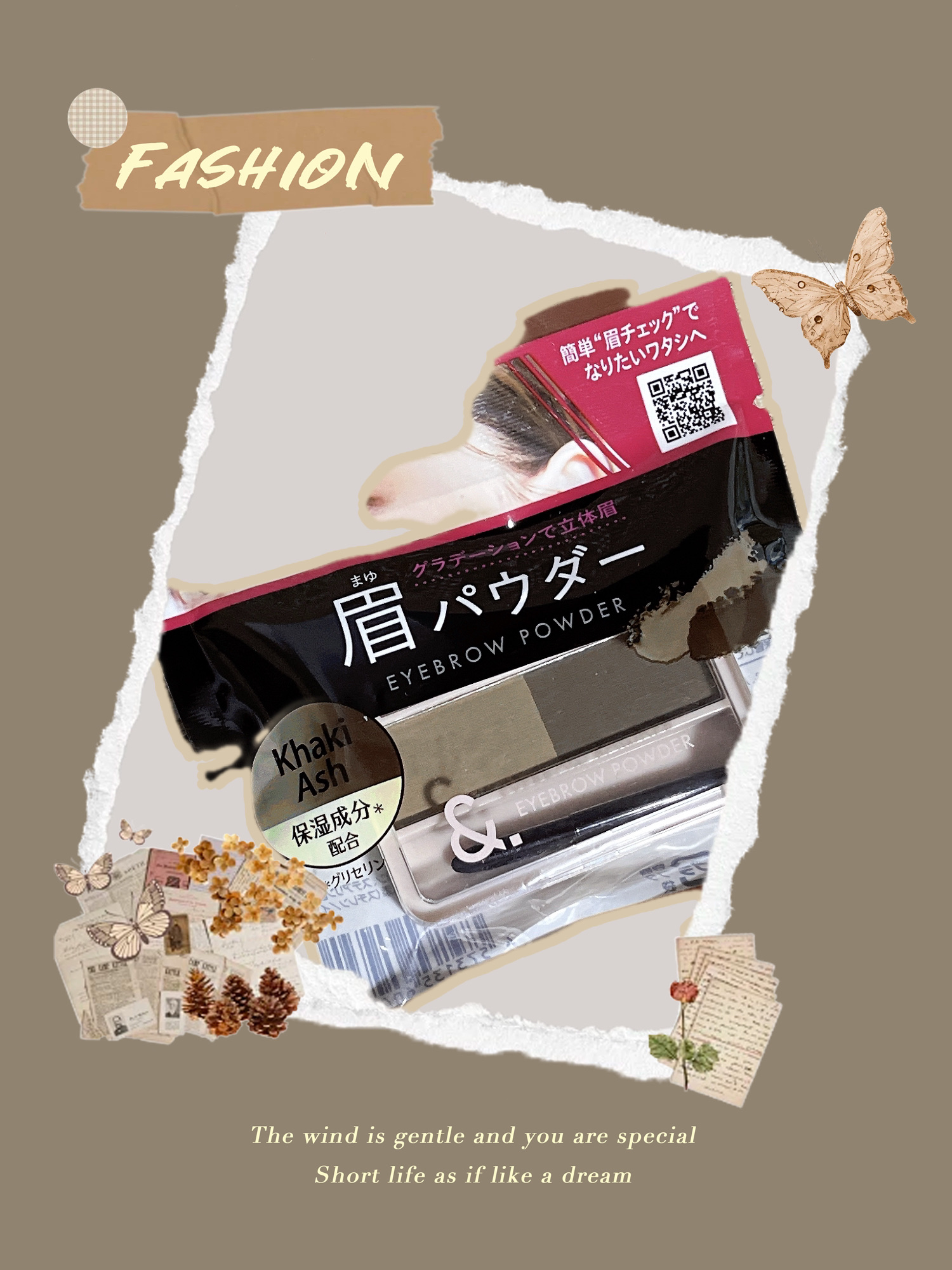 &. パレット眉パウダー カーキアッシュ/DAISO/パウダーアイブロウを使ったクチコミ（2枚目）