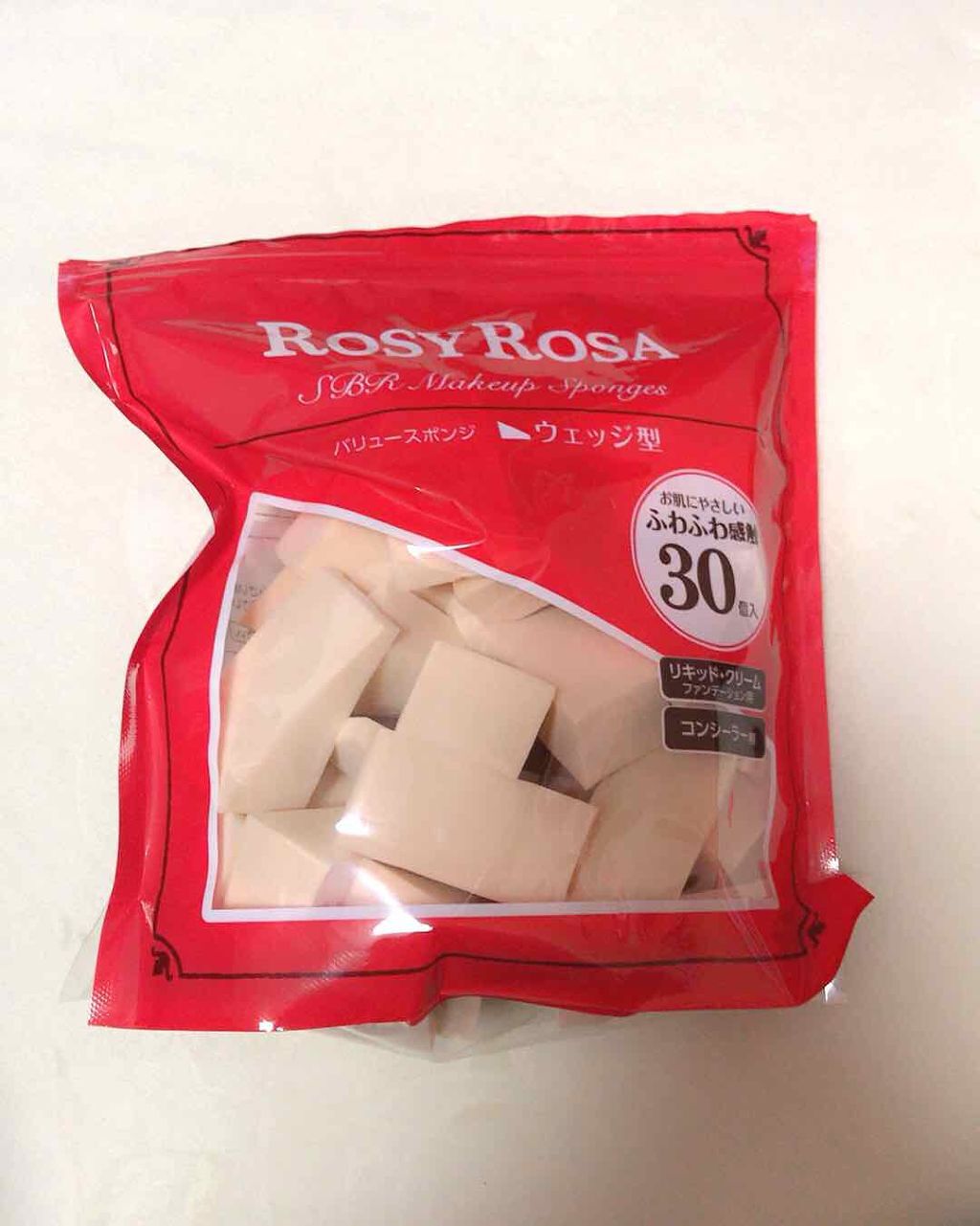 バリュースポンジN ウェッジ型タイプ 30P/ロージーローザ/パフ・スポンジを使ったクチコミ(1枚目)