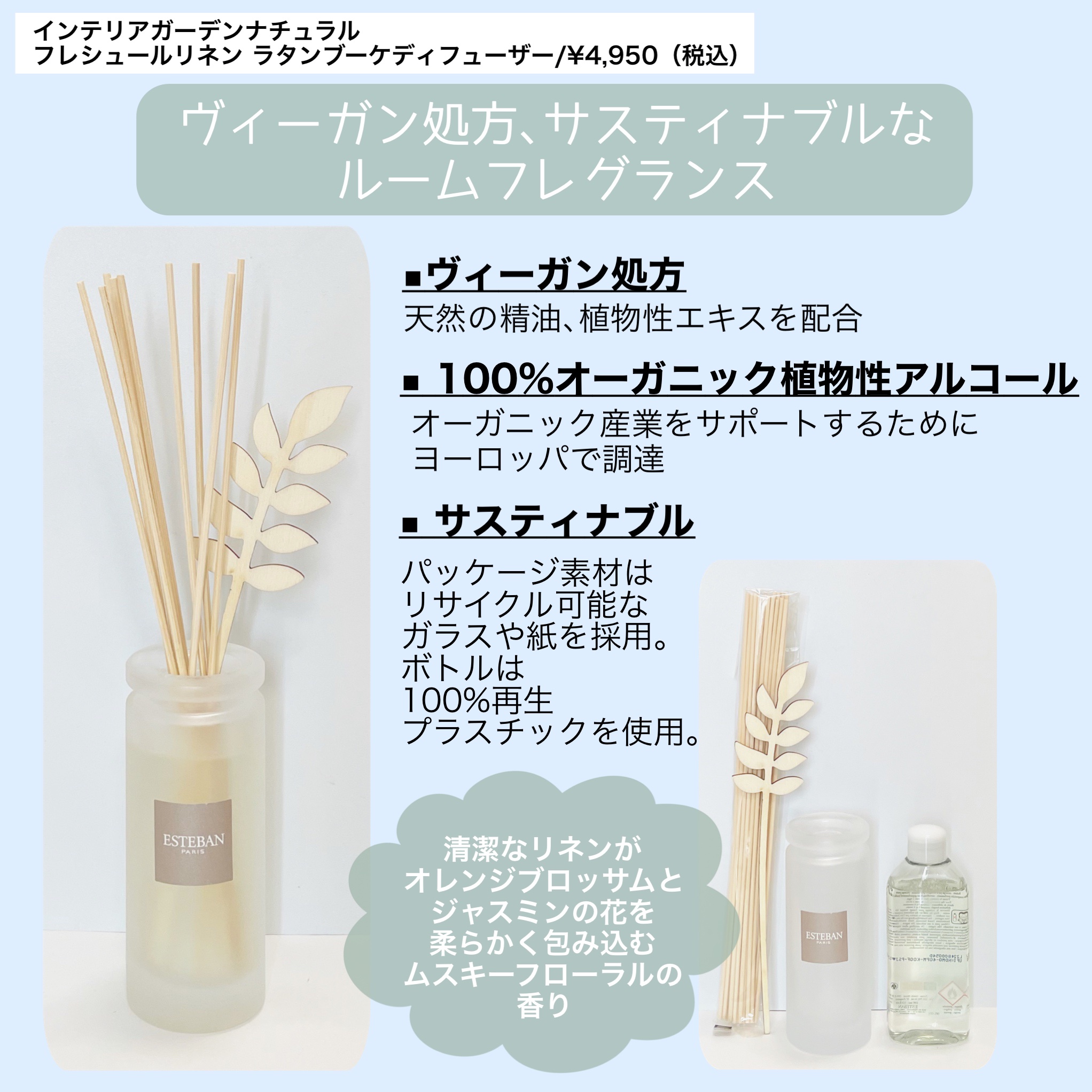 インテリアガーデンナチュール ミニルームスプレーコフレ/ESTEBAN/その他を使ったクチコミ（2枚目）