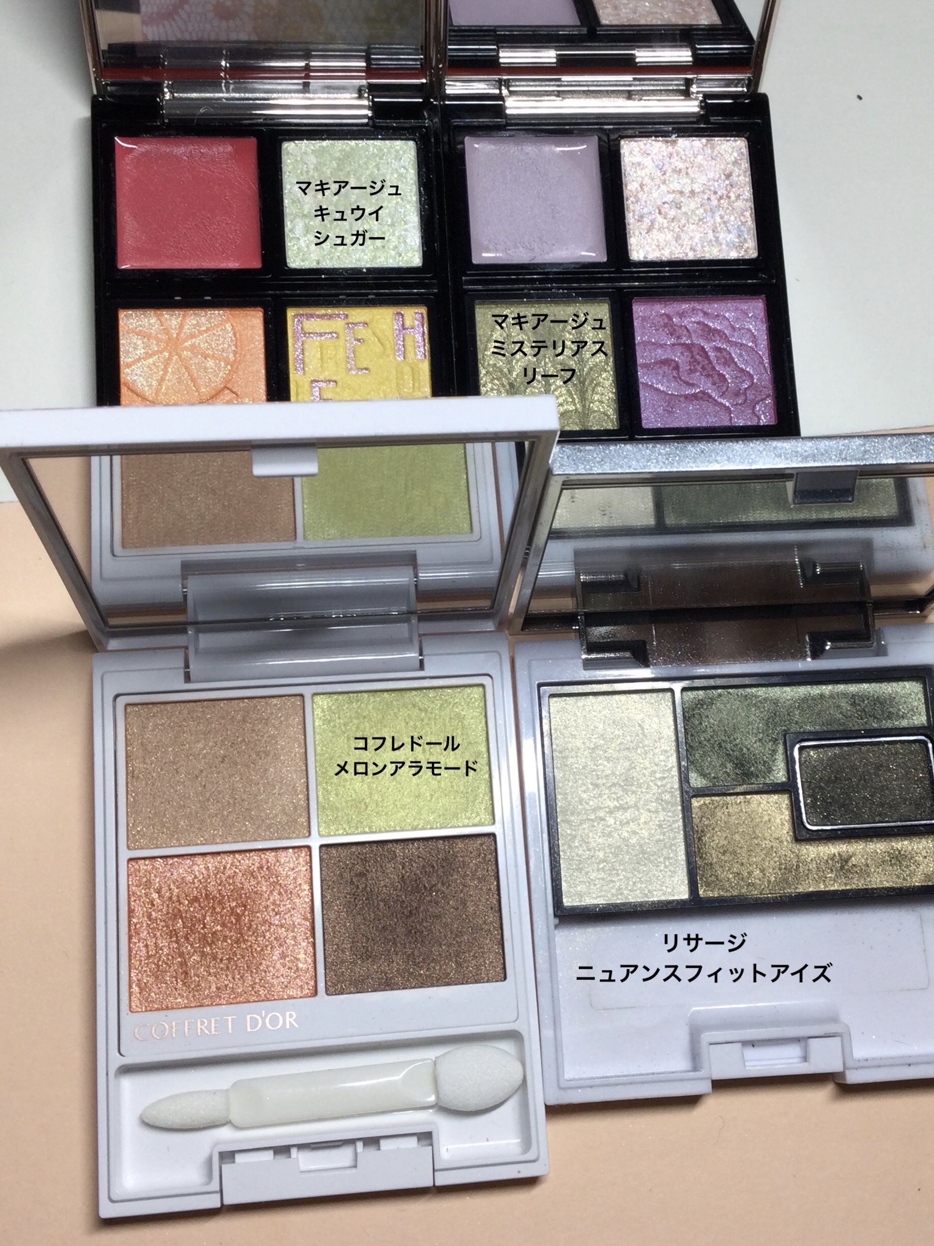 ドラマティックアイカラー (パウダー)/(クリーム) GR353 ミステリアスリーフ (パール)(限定)/マキアージュ/アイシャドウパレットを使ったクチコミ（2枚目）