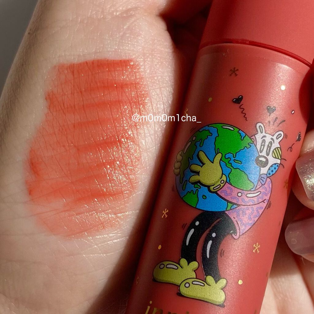 エアリー マットティント 2021 Green Holidays Edition/innisfree/口紅を使ったクチコミ（3枚目）