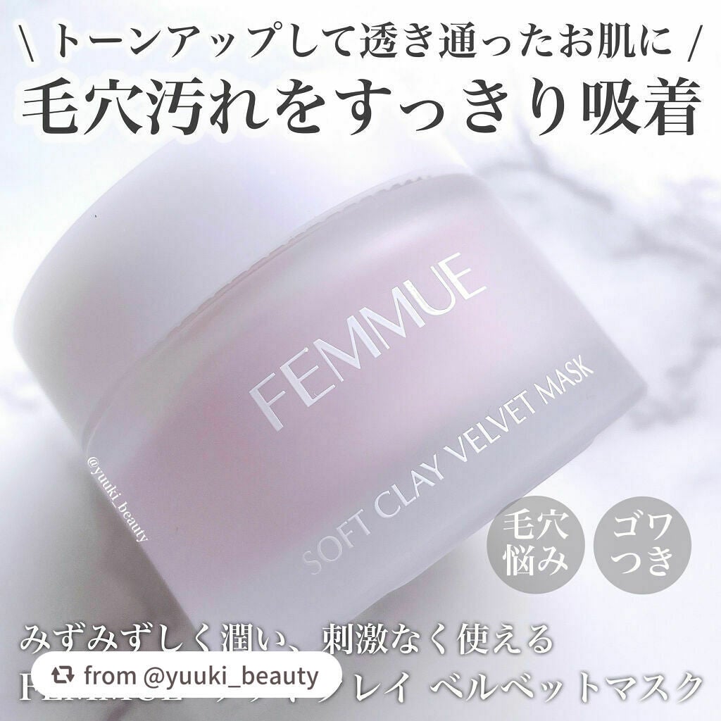 ソフトクレイ ベルベットマスク/FEMMUE/洗い流すパック・マスクを使ったクチコミ(1枚目)