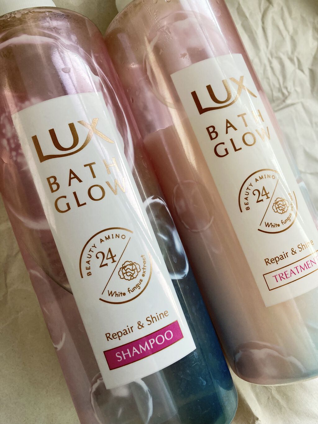 バスグロウ リペア&シャイン シャンプー／トリートメント/LUX/シャンプー・コンディショナーを使ったクチコミ（1枚目）