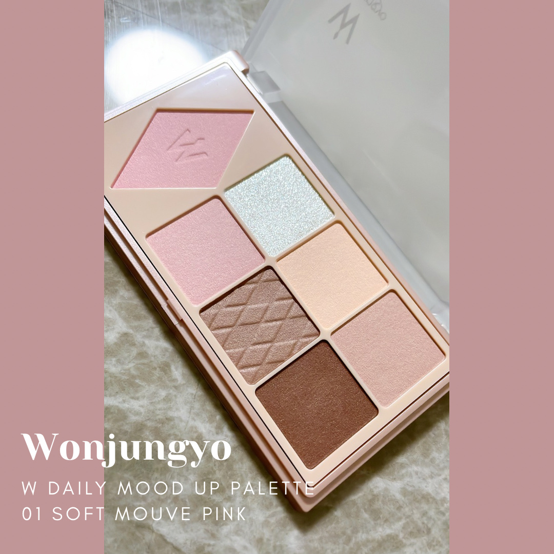 ウォンジョンヨ Ｗ デイリームードアップパレット  01 ソフトモーブピンク/Wonjungyo/アイシャドウパレットを使ったクチコミ（1枚目）