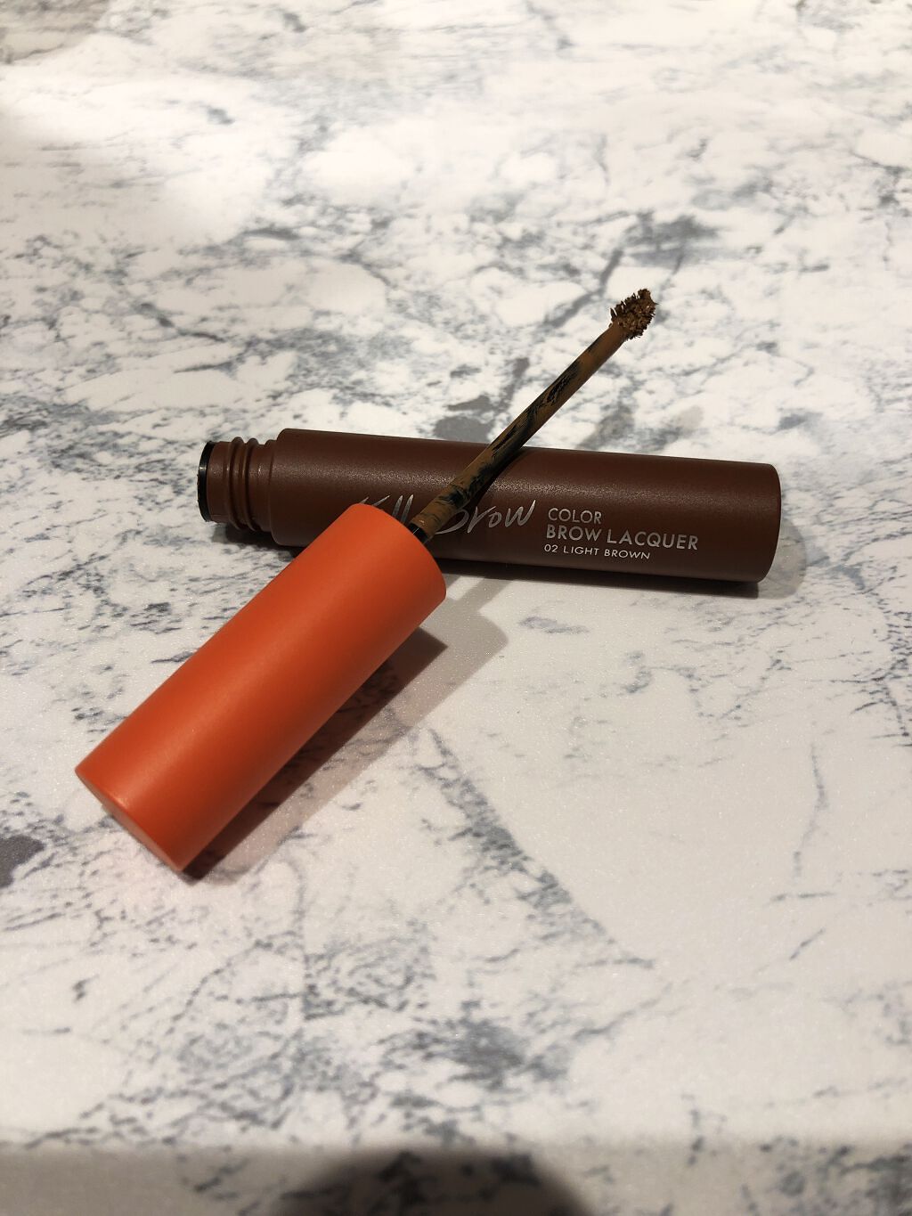 キル ブロウ カラー ブロウ ラッカー 02 LIGHT BROWN/CLIO/眉マスカラを使ったクチコミ（1枚目）
