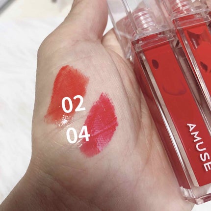 デューティント 【旧】04 デューワァトゥユ―ラブ/AMUSE/リップティントを使ったクチコミ(2枚目)