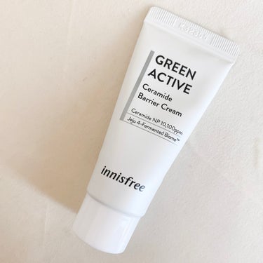 innisfree グリーンアクティブ セラミドバリアクリームのクチコミ「
イニスフリーで買い物したらおまけでついてきたもの。

さらっとした軽めのクリームなんだけどし.....」（1枚目）