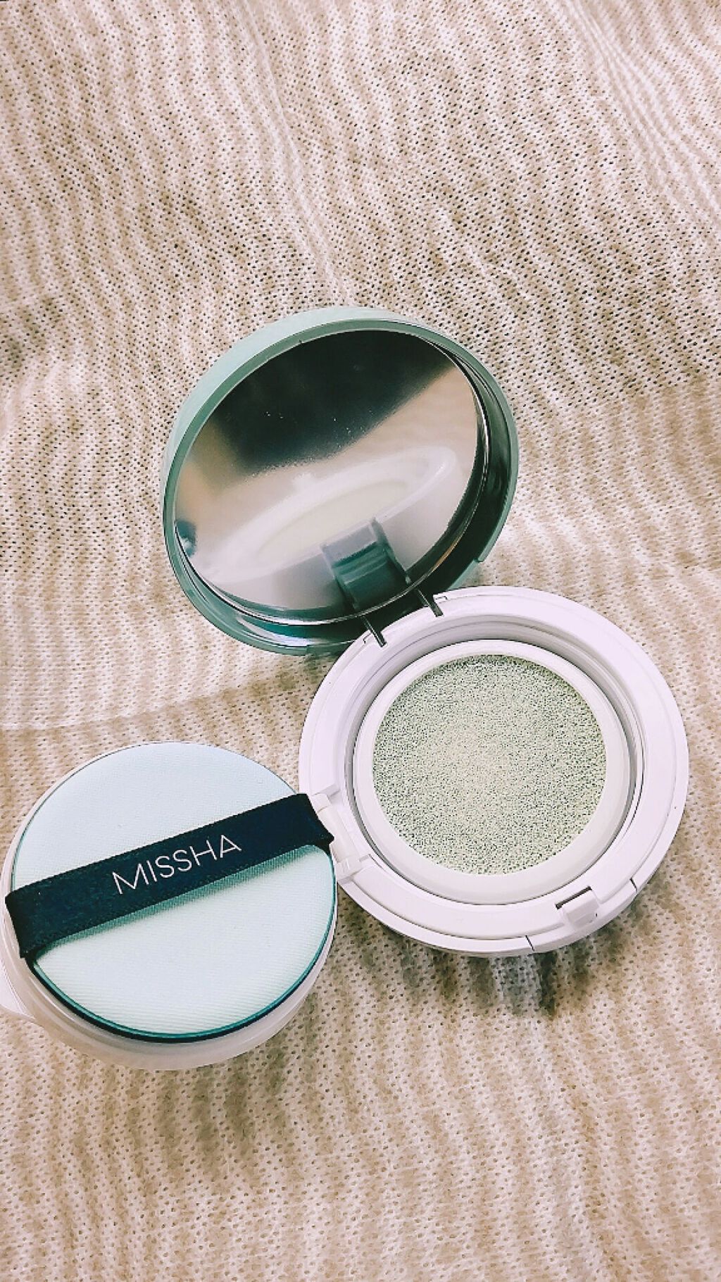 M クッションベース(ミント)/MISSHA/化粧下地を使ったクチコミ（1枚目）