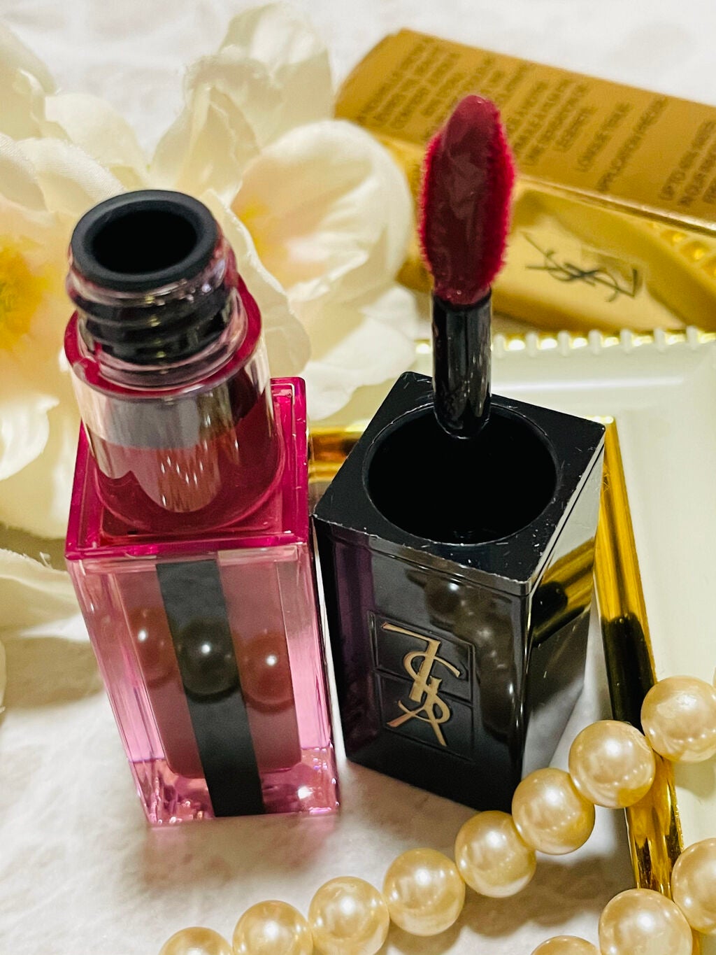 ルージュ ピュールクチュール ヴェルニ ウォーターステイン/YVES SAINT LAURENT BEAUTE/口紅を使ったクチコミ(2枚目)