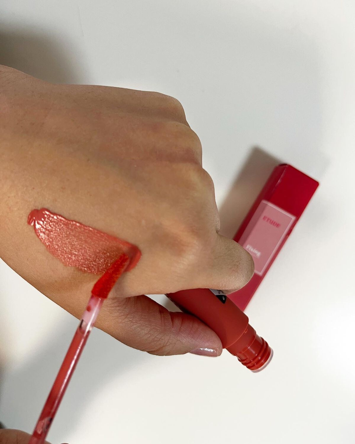 フィクシングティント メランジローズ（新パッケージ）/ETUDE/リップティントを使ったクチコミ（3枚目）